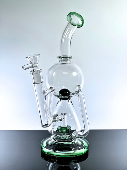 Recycler Double Bubble Glass Ball Inside Dab Rig 11 Inches