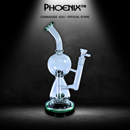 Recycler Double Bubble Glass Ball Inside Dab Rig 11 Inches