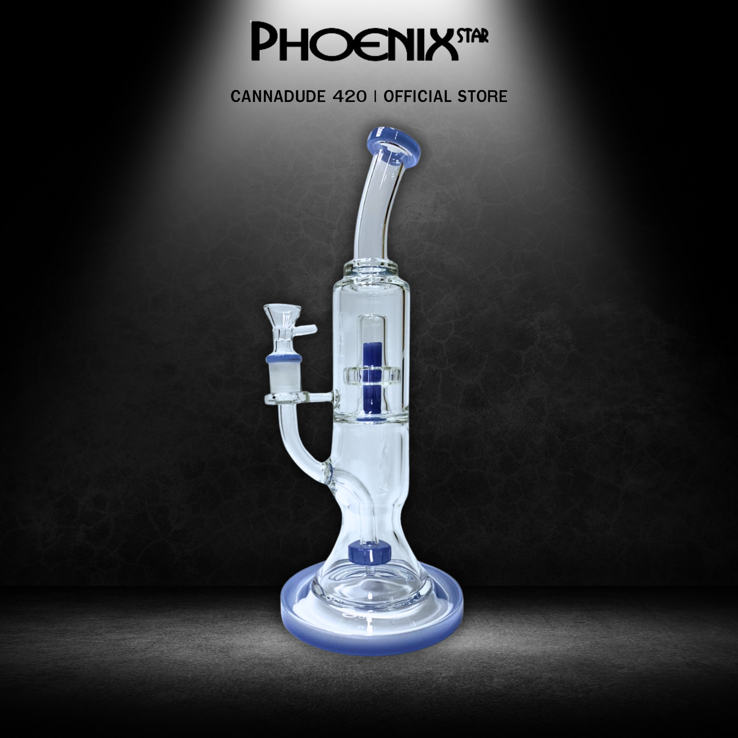 Double Showerhead Perc Glass Bong 12 Inches