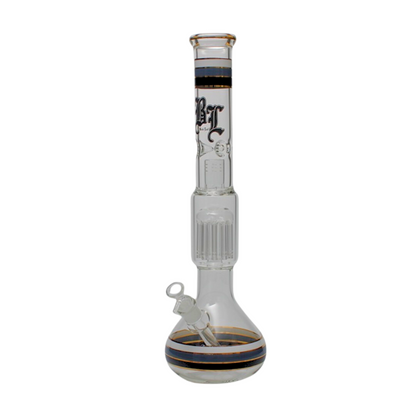 Black Leaf Beaker Glass Bong 18"