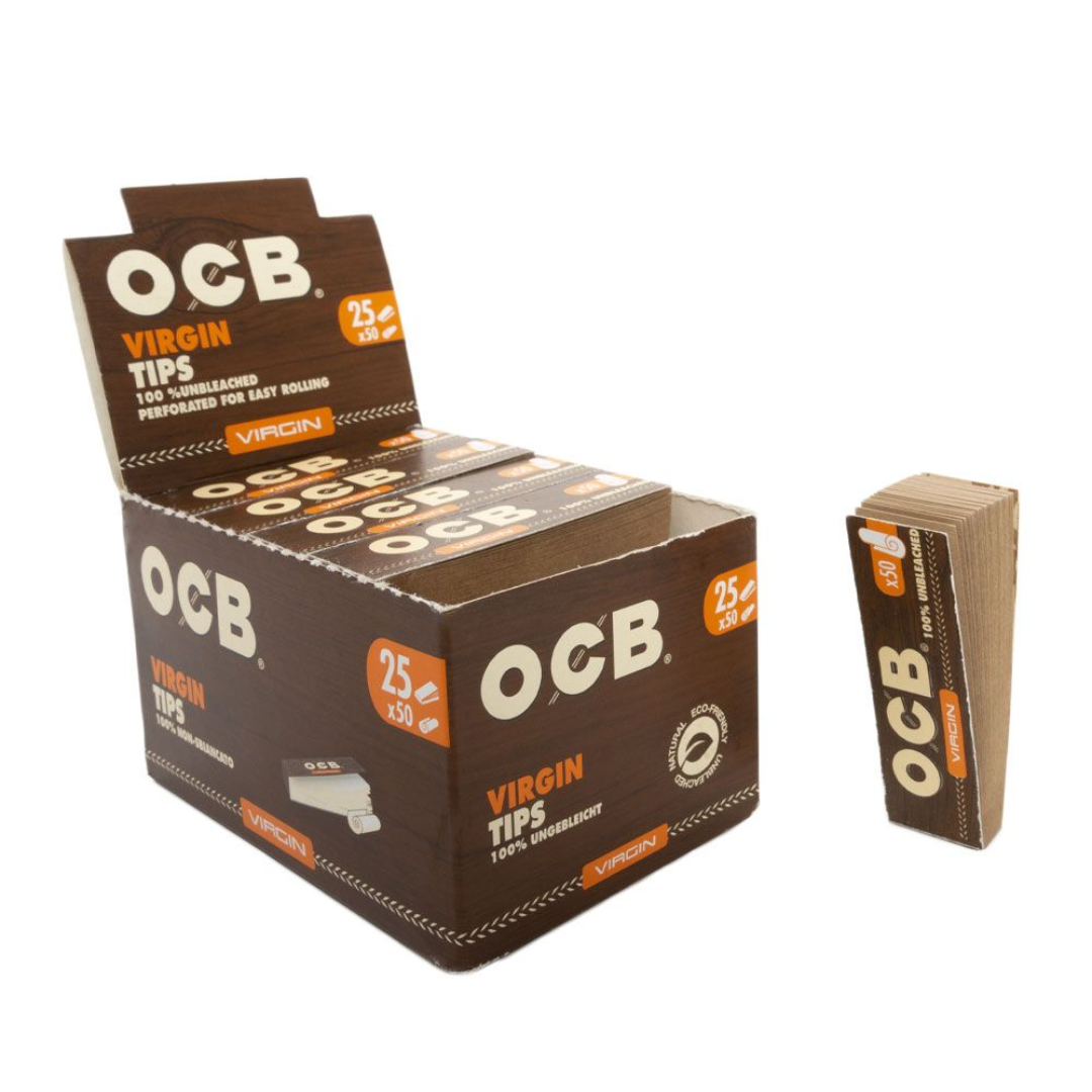 OCB Perforated Virgin Unbleached Tips
