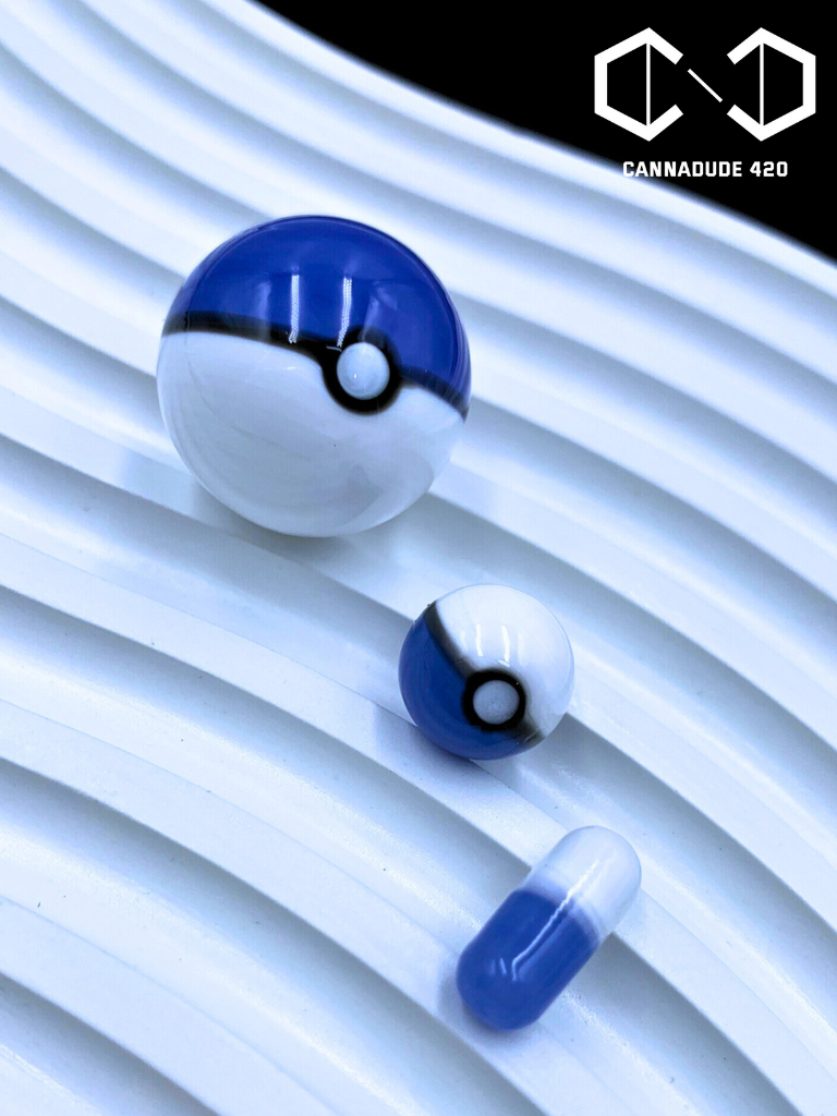 Pokemon Poke Ball Glass Terp Slupers Marble Set Carb Cap For Quartz Banger