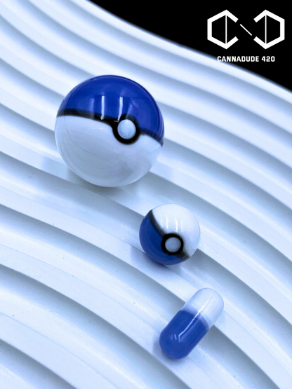 Pokemon Poke Ball Glass Terp Slupers Marble Set Carb Cap For Quartz Banger