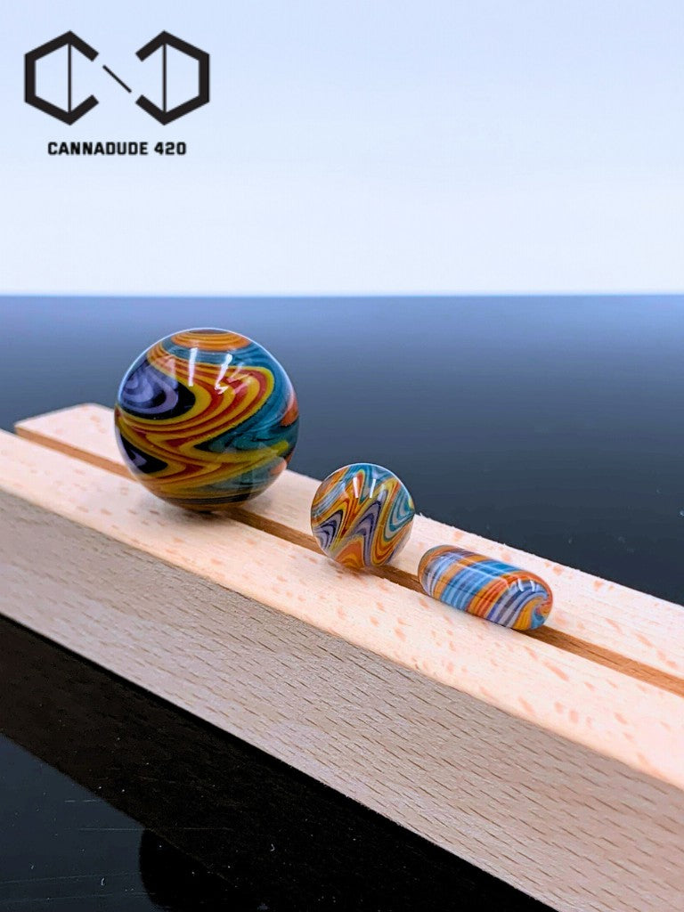 Heady US Glass Terp Slurper Marble Set Carb Cap For Quartz Banger