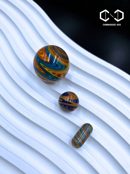 Heady US Glass Terp Slurper Marble Set Carb Cap For Quartz Banger