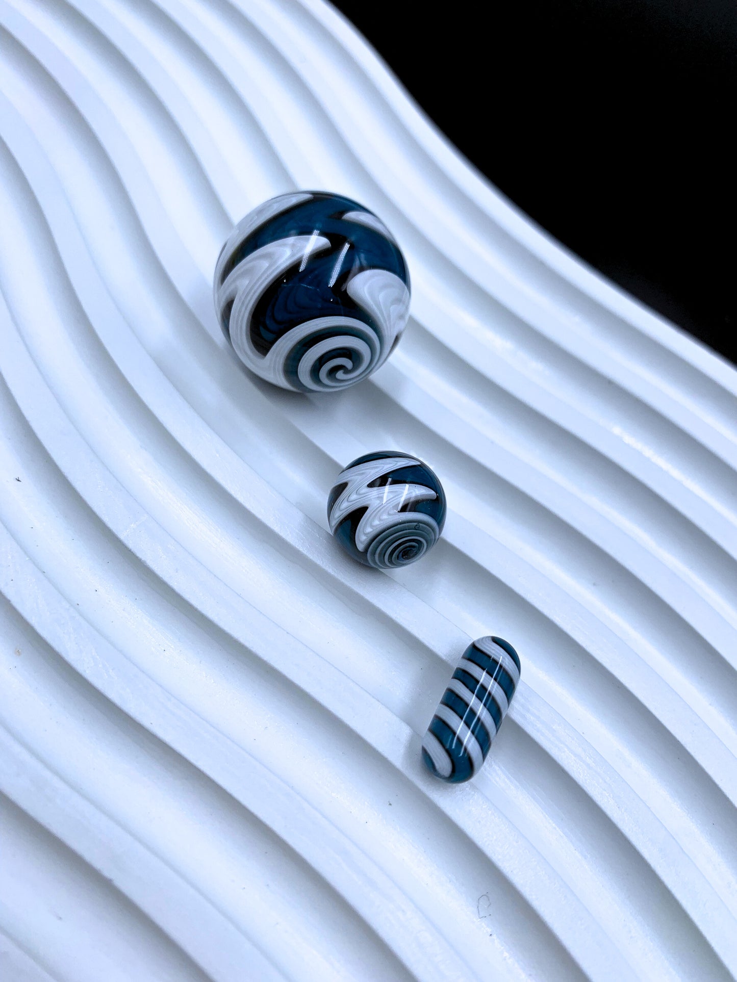 Heady US Glass Terp Slurper Marble Set Carb Cap For Quartz Banger