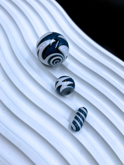 Heady US Glass Terp Slurper Marble Set Carb Cap For Quartz Banger