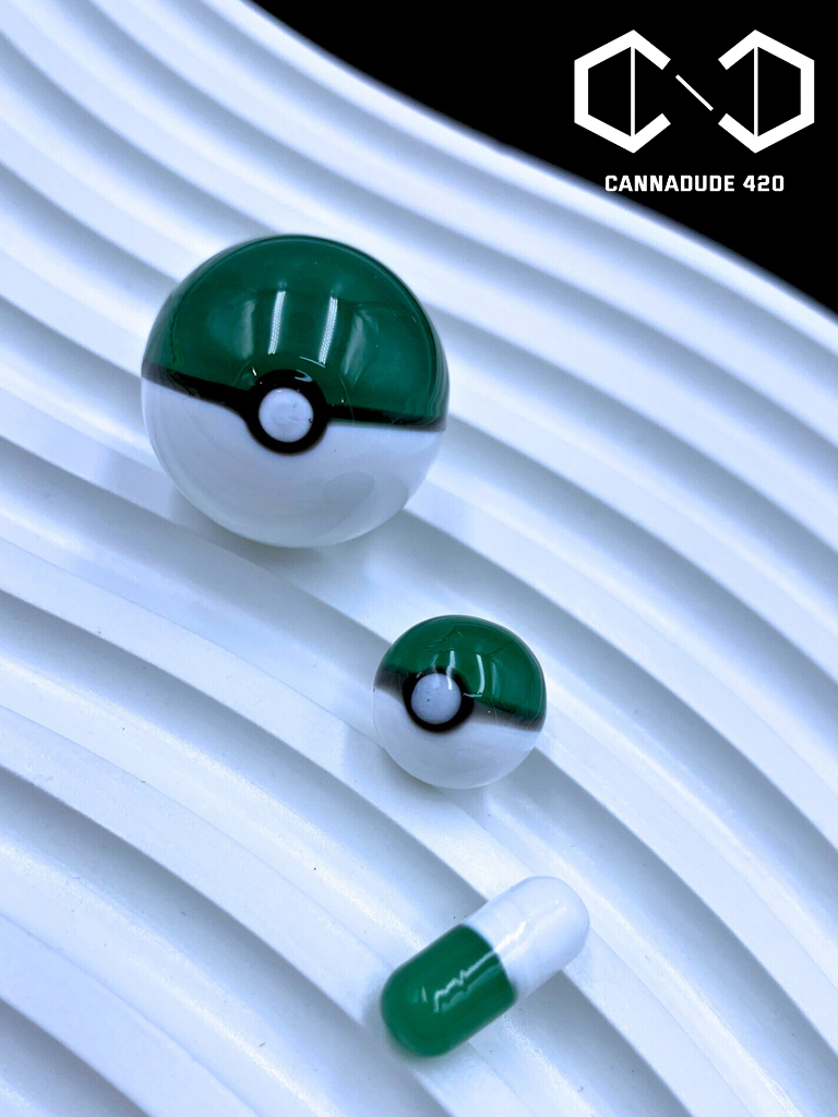 Pokemon Poke Ball Glass Terp Slupers Marble Set Carb Cap For Quartz Banger
