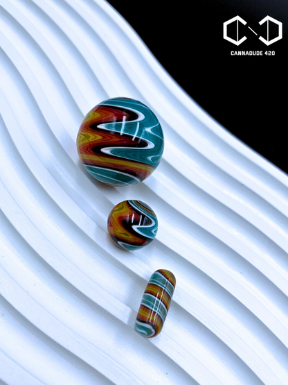 Heady US Glass Terp Slurper Marble Set Carb Cap For Quartz Banger