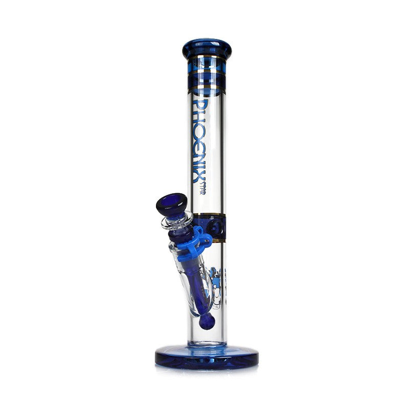 PHOENIX STAR Cylinder Block Base Glass Bong Colorful Straight 12 Inches