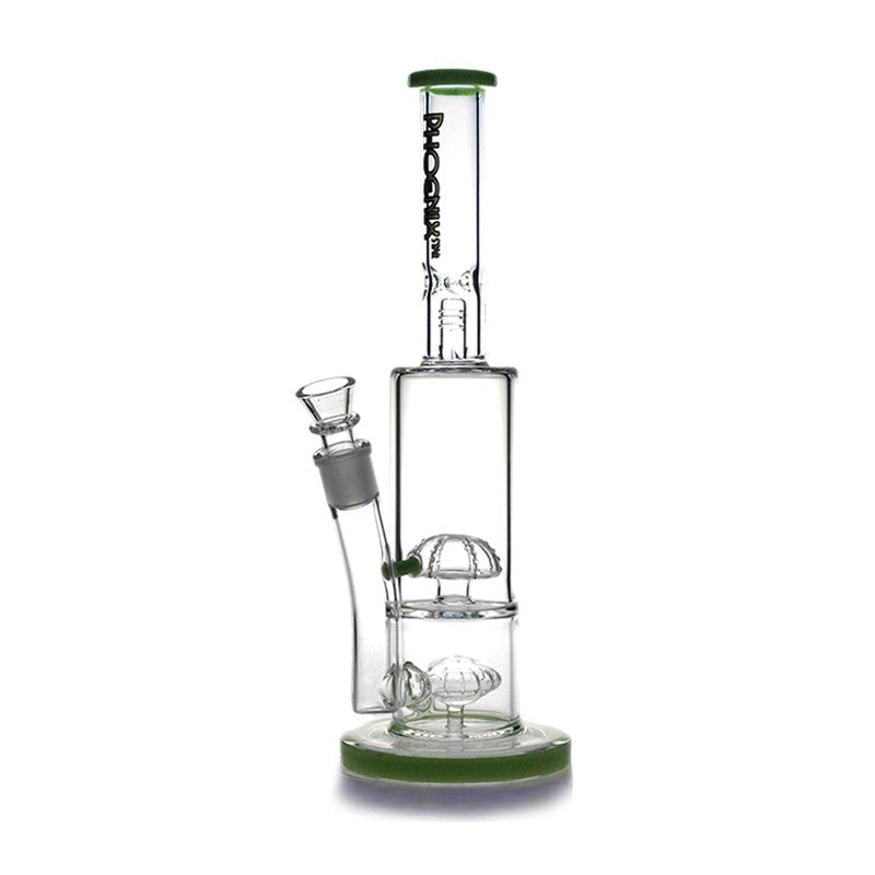 Phoenix Star Percolator Bong with Ice Catcher Splash Guard Glass Bong 14 Inches