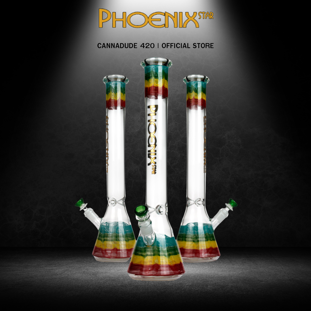 Rasta Fade Beaker Glass Bong By Phoenix Star 18 Inches