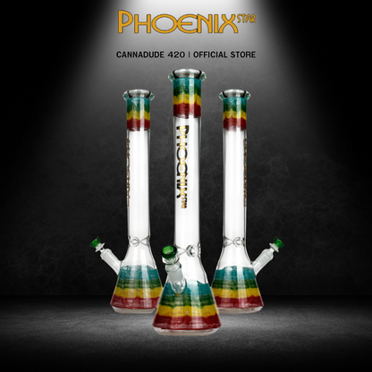 Rasta Fade Beaker Glass Bong By Phoenix Star 18 Inches