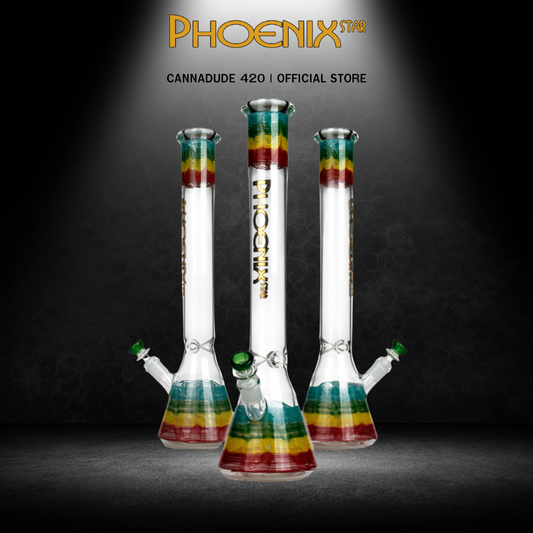 Rasta Fade Beaker Glass Bong By Phoenix Star 18 Inches