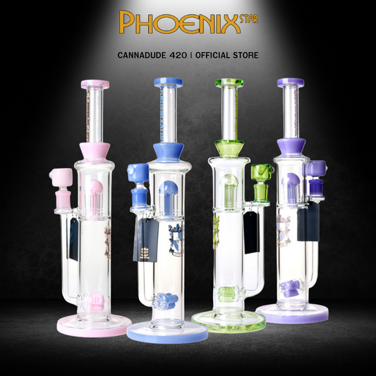 Phoenix Star 15 Inches Percolator Bong with Horizontal 3 Arms Perc & 6 Arms Perc