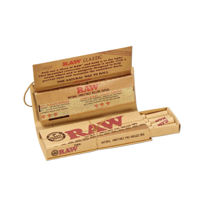 RAW Classic Connoisseur 1 1/4 + Pre Rolled Tips